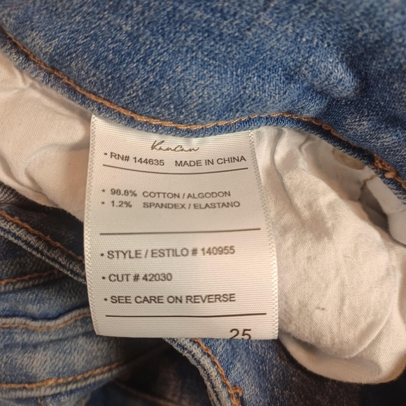 Kancan Raw Cut Off Women Jean Shorts High Waisted‎ Size 25 Double Button Fly - Picture 4 of 9